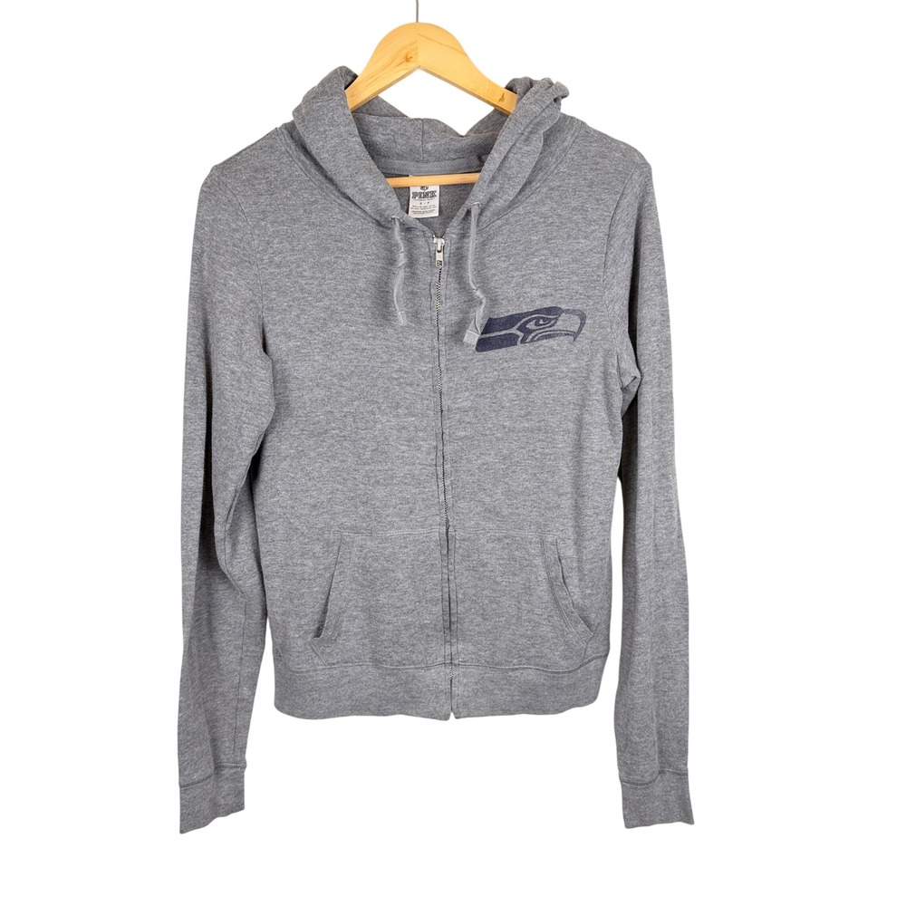 VS PINK Seattle Seahawks Zip Hoodie S Sweatshirt Gray Sporty NFL Discontinued